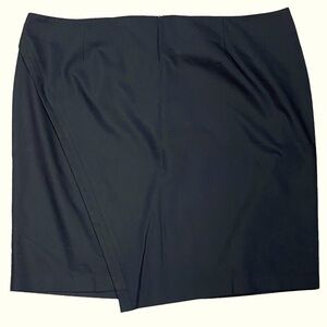 Lane Bryant black faux wrap Pencil Skirt 28 Plus Women's career business work